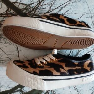Bally Leopard-Print Low-Top Sneakers in Tan Black